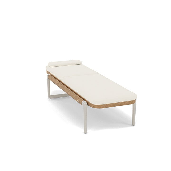 Manutti Flows Chaise longue Teak, coussins en sus