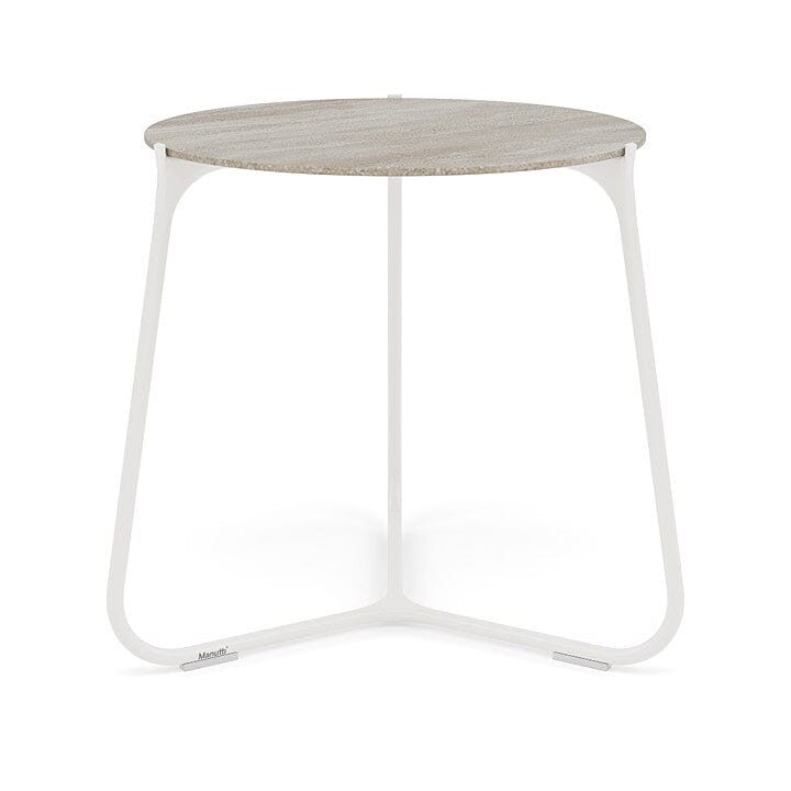 Manutti Mood Coffee table - Table basse ronde Ø 60cm h:56cm Plateau Céramique ou HPL White SF08 Ceramic Travertin Crema 12mm 5K74