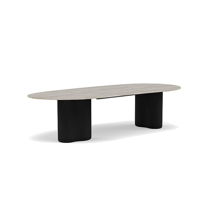 Manutti Ogado Table Organic 310x135cm Teck Scuro HFTS Céramique Travertin Crema 12mm (5K74)
