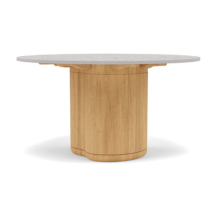 Manutti Ogado Table Repas Low Dining Ø125cm h:66cm Teck Brushed HFTB Céramique Fossil 12mm (5K53)