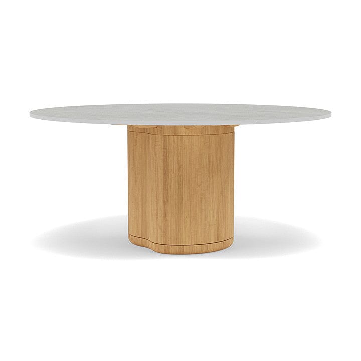 Manutti Ogado Table Repas Low Dining Ø148cm h:66cm Teck Brushed HFTB Céramique Concrete 12mm (5K68)