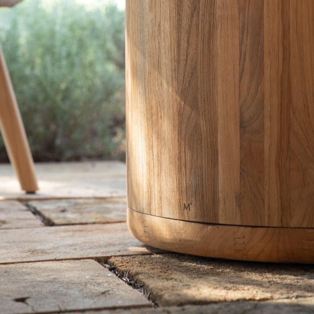 Manutti Ogado Table Repas Low Dining Ø160cm Brushed Teak h:68cm