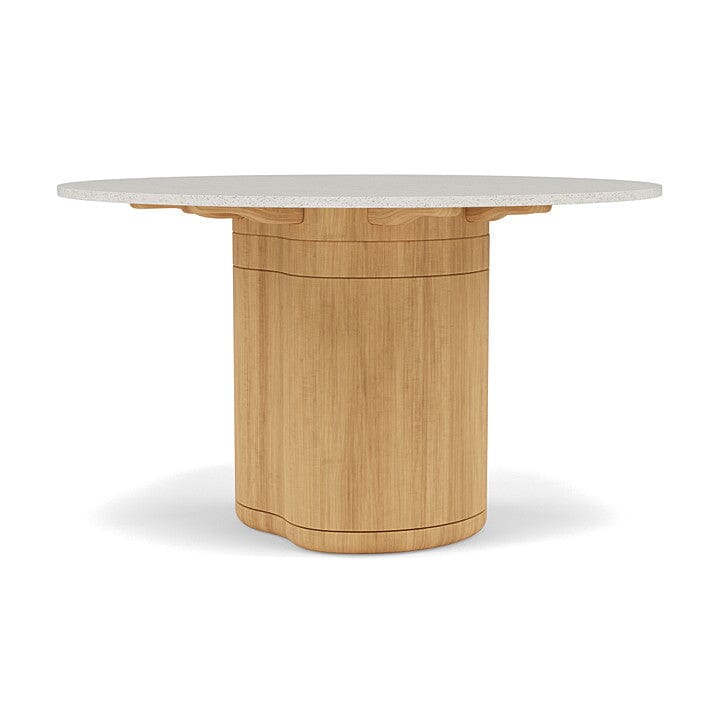 Manutti Ogado Table Repas Ø125cm Teck Brushed HFTB Céramique Speckled Sand 12mm (5K73)