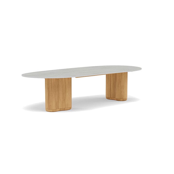 Manutti Ogado Table repas Organic 310x135cm Teck Brushed HFTB Céramique Concrete (5K68)