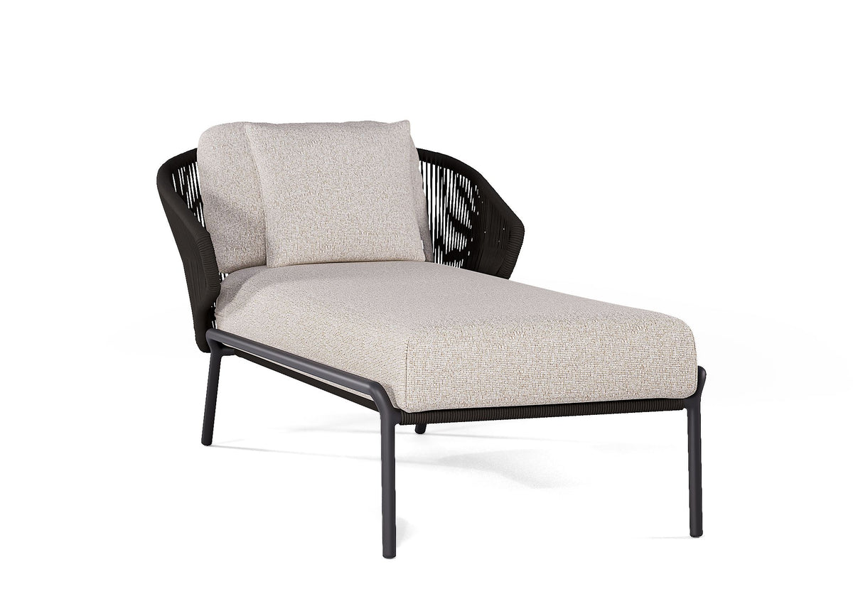 Manutti Radoc Radius Lounger, chaise longue méridienne, coussins non inclus Lava SF10 - Rope Anthracite 4.5mm (1R03)