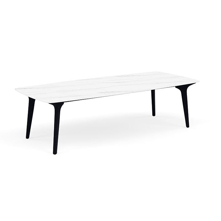 Manutti Torsa Table 264x118cm Teak Nero Scuro (HFTN) Céramique Marble White 12mm (5K58)