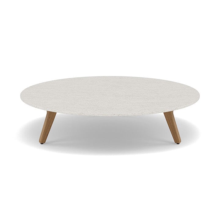 Manutti Torsa Table ø100cm h:25cm Teak Natural (HFTK) Céramique Speckled Sand 12mm (5K73)