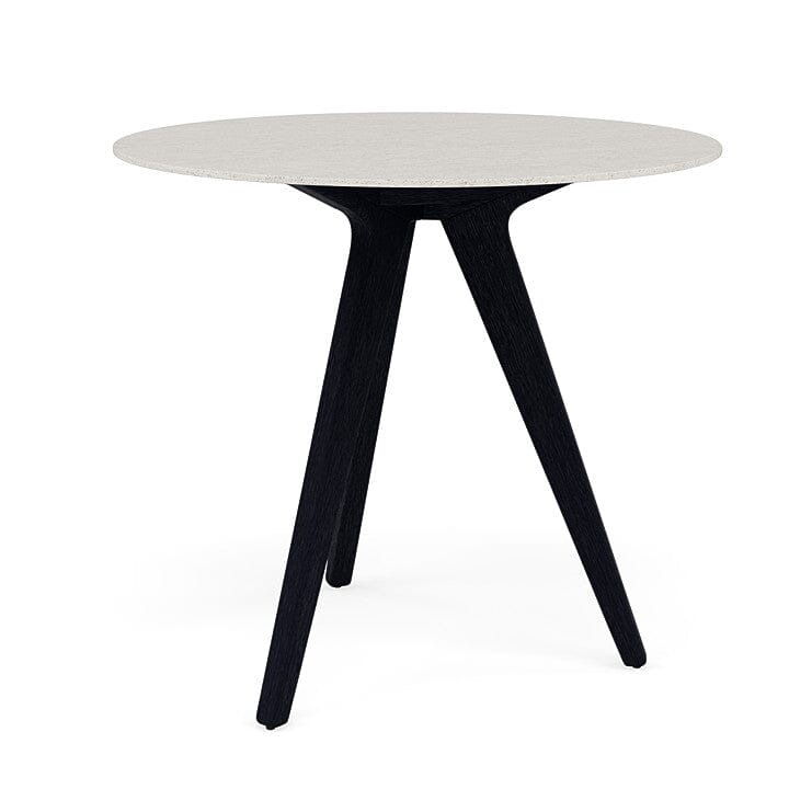 Manutti Torsa Table ø100cm h:90cm Teak nero Céramique Speckled Sand 12mm (5K73)