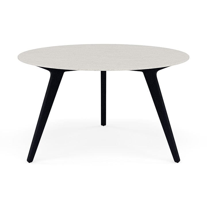 Manutti Torsa Table ø125cm Teak Brushed Scuro (HFTN) Céramique Speckled Sand 12mm (5K73)