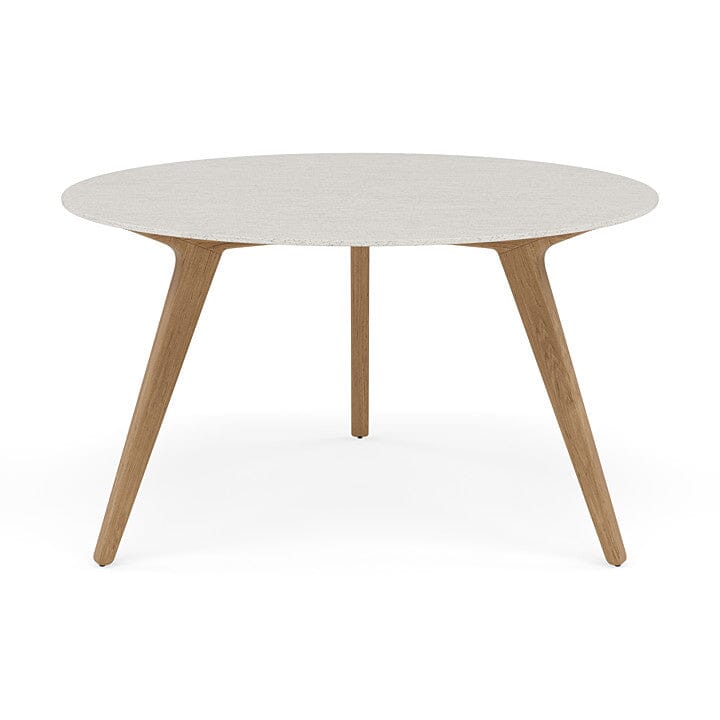 Manutti Torsa Table ø125cm Teak Natural (HFTK) Céramique Speckled Sand 12mm (5K73)
