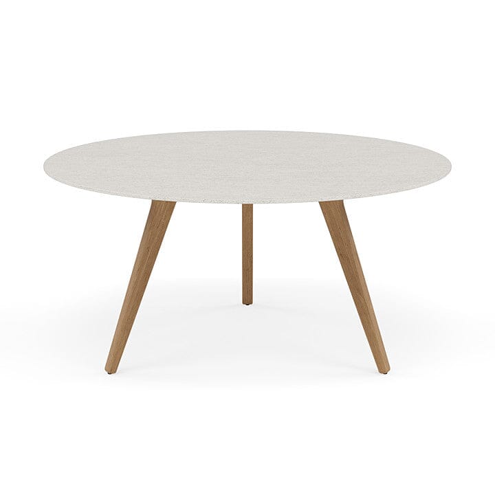 Manutti Torsa Table ø148cm Teak Natural (HFTK) Céramique Speckled Sand 12mm (5K73)