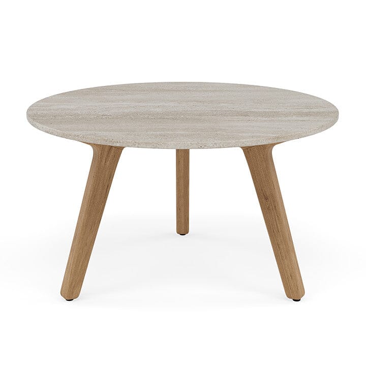 Manutti Torsa Table ø60cm h:35cm Teak Natural (HFTK) Céramique Travertin Crema 12mm (5K74)