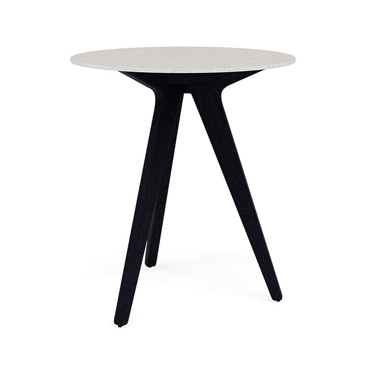 Manutti Torsa Table ø80cm h:90cm Teak nero Céramique Speckled Sand 12mm (5K73)