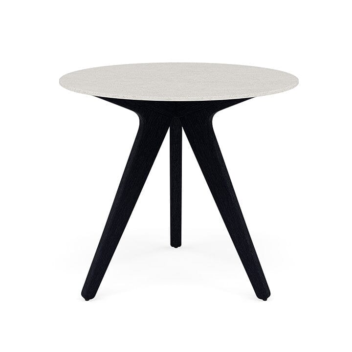 Manutti Torsa Table ø80cm Teak Brushed Scuro (HFTN) Céramique Speckled Sand 12mm (5K73)