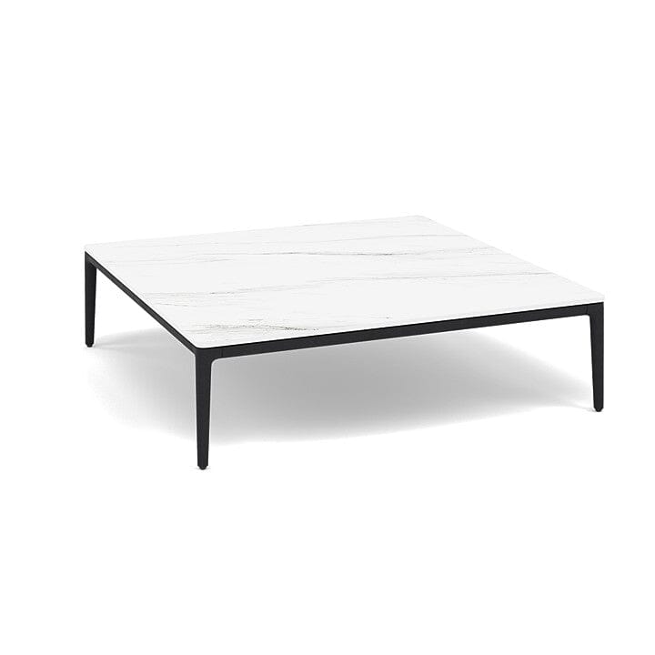 Manutti Zendo Sense Outdoor Coffee Table 96x96cm h:25cm Lava AF10 Ceramic Marble White 12mm 5K58