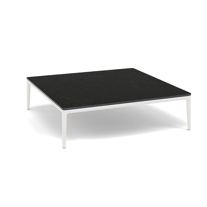Manutti Zendo Sense Outdoor Coffee Table 96x96cm h:25cm White AF08 Ceramic Basalt Black 12mm 5K67