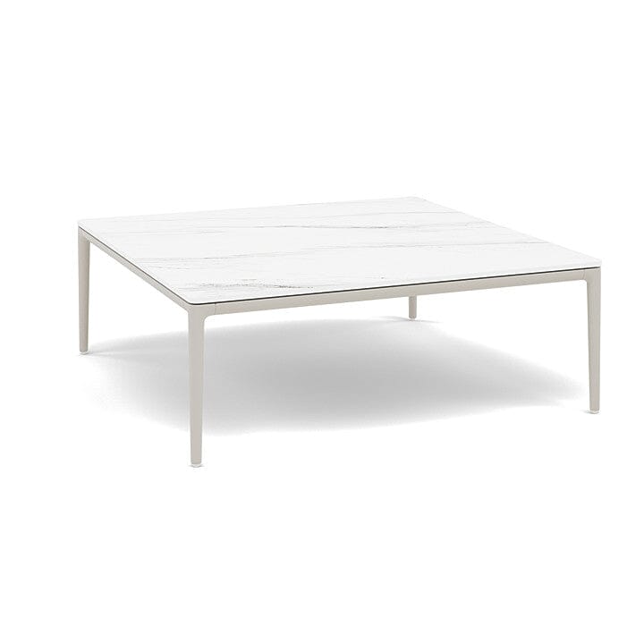Manutti Zendo Sense Outdoor Coffee Table 96x96cm h:35cm Flint AF13 Ceramic Marble White 12mm 5K58