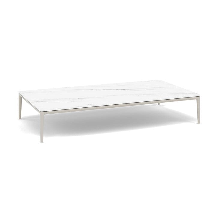 Manutti Zendo Sense Outdoor Side Table 150x80cm h:25cm Flint AF13 Ceramic Marble White 12mm 5K58