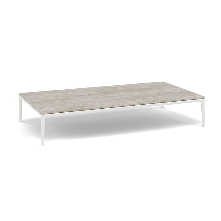 Manutti Zendo Sense Outdoor Side Table 150x80cm h:25cm White AF08 Ceramic Travertin Crema 12mm 5K74