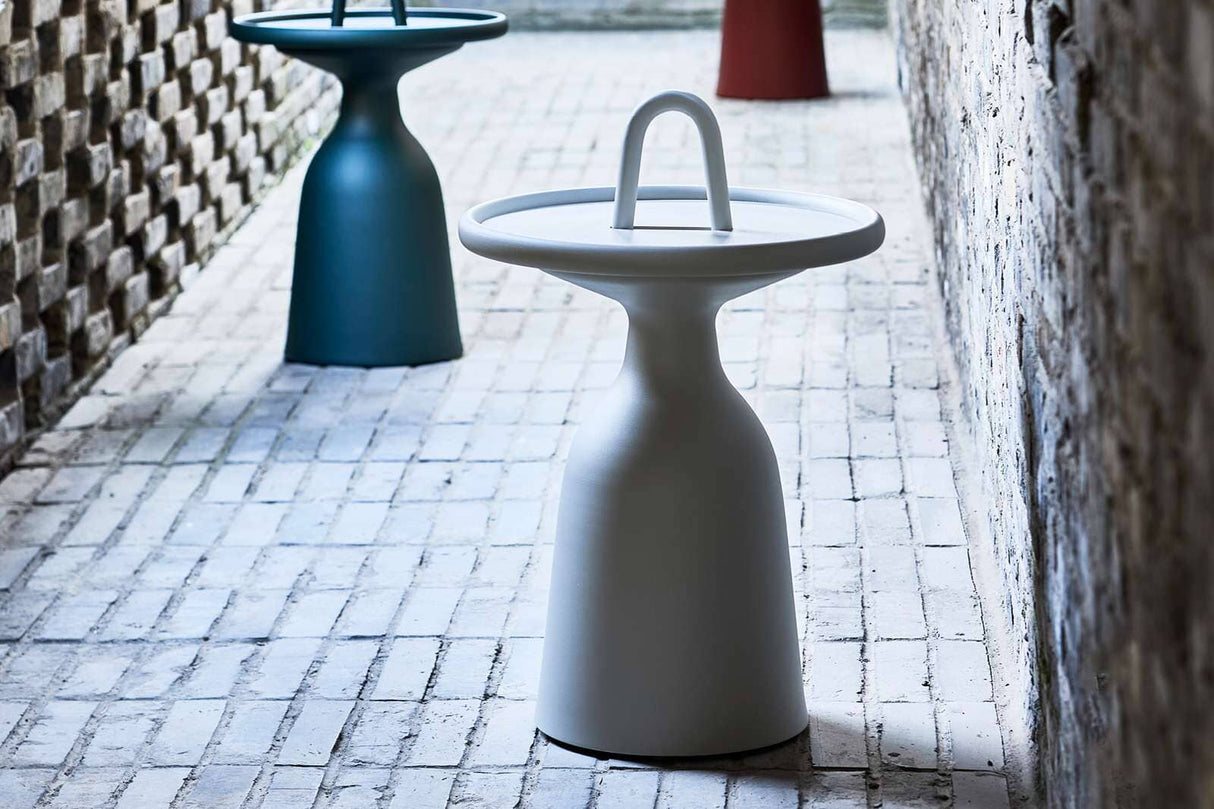 Mindo 104 Table basse Ø40cm avec poignée et plateau amovible