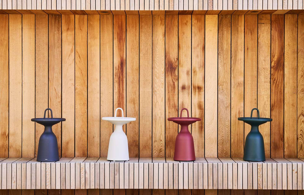 Mindo 104 Table basse Ø40cm avec poignée et plateau amovible