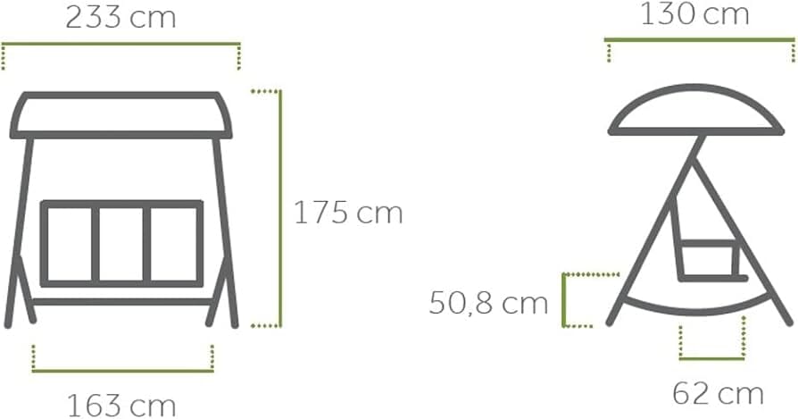 MWH Crossado Balancelle Hollywood avec toit et coussins