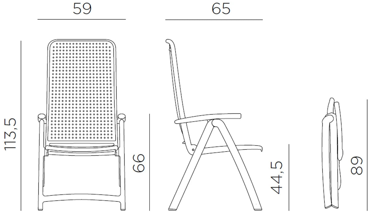 Nardi Darsena Fauteuil pliant multipositions