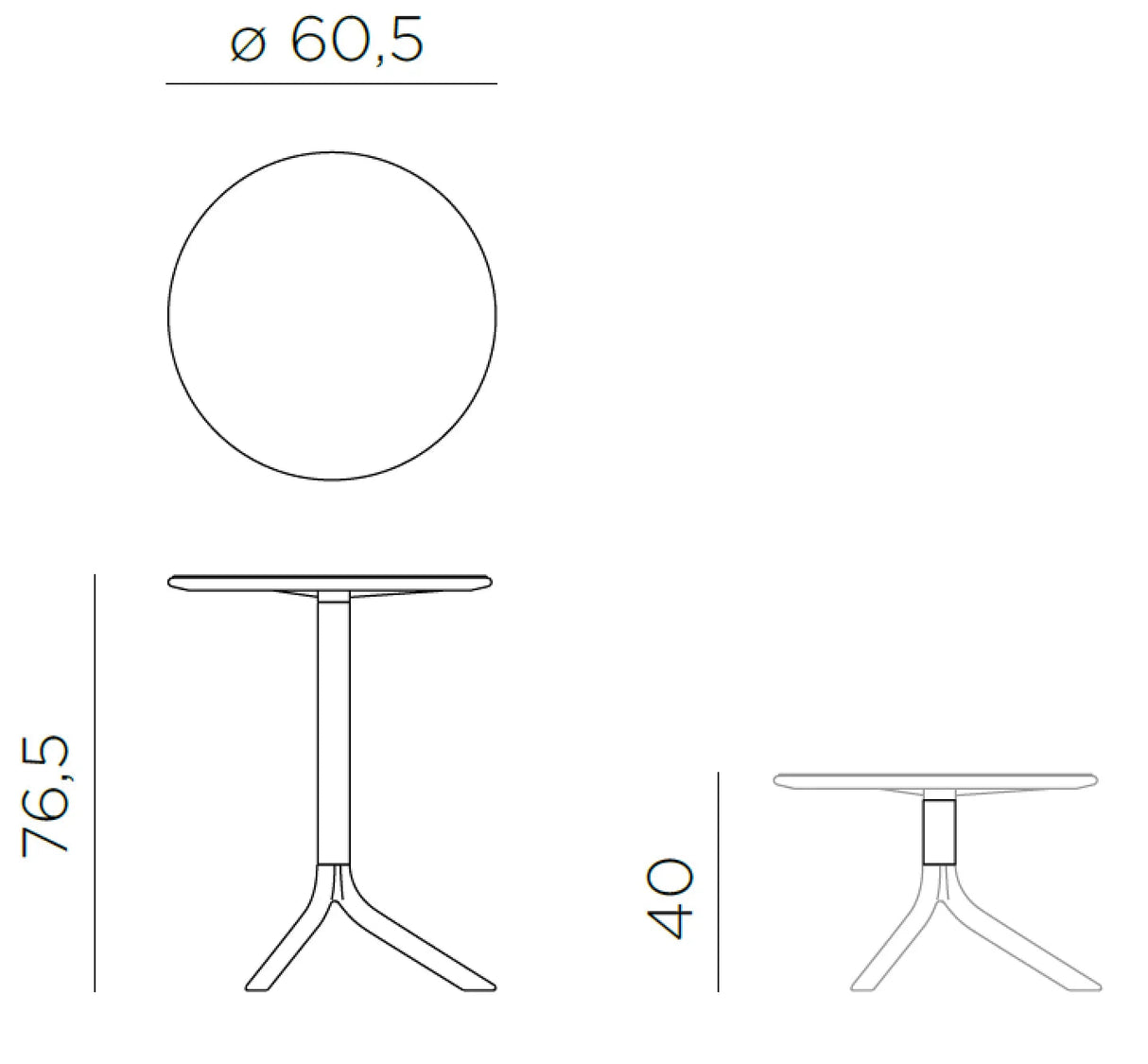 Nardi Spritz Table Ø60.5cm h:40/76.5cm