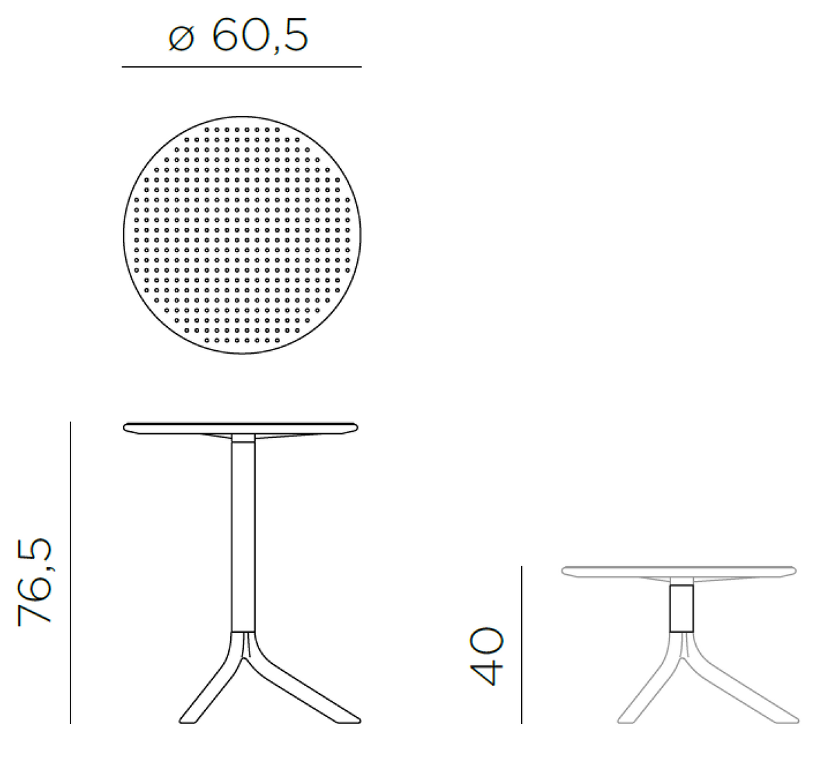 Nardi Step Table Ø60.5cm h:40/76.5cm