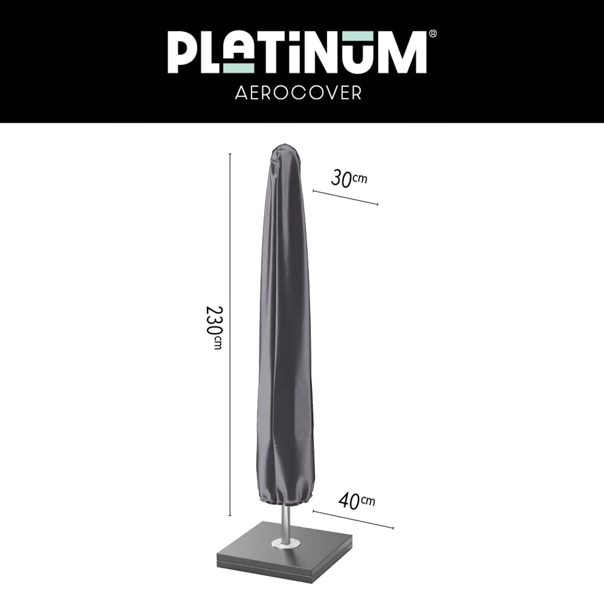 Platinum AeroCover Housse de protection pour Parasol 230x30/40cm H:230cm