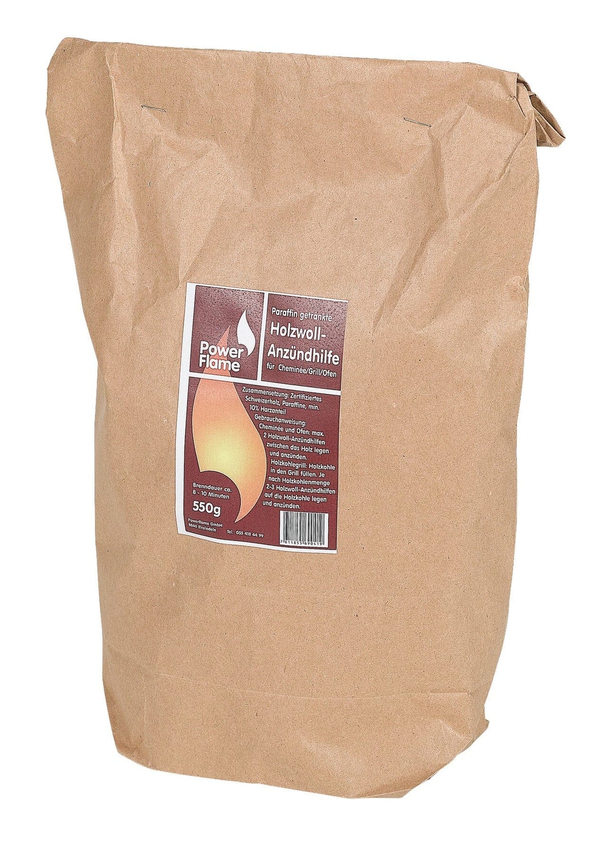 PowerFlame Allume feu en Laine de bois naturel pour cheminées - 550g