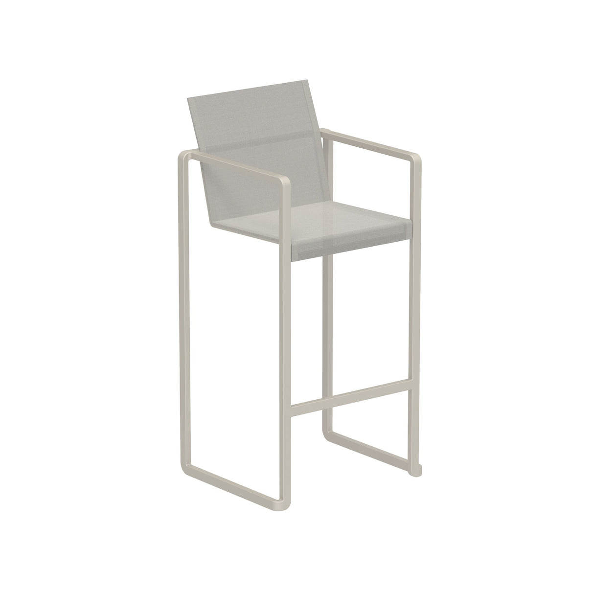 Royal Botania Alura ALR43T Tabouret haut de bar empilable Laqué Pebble PB - Toile Pearl Grey PG