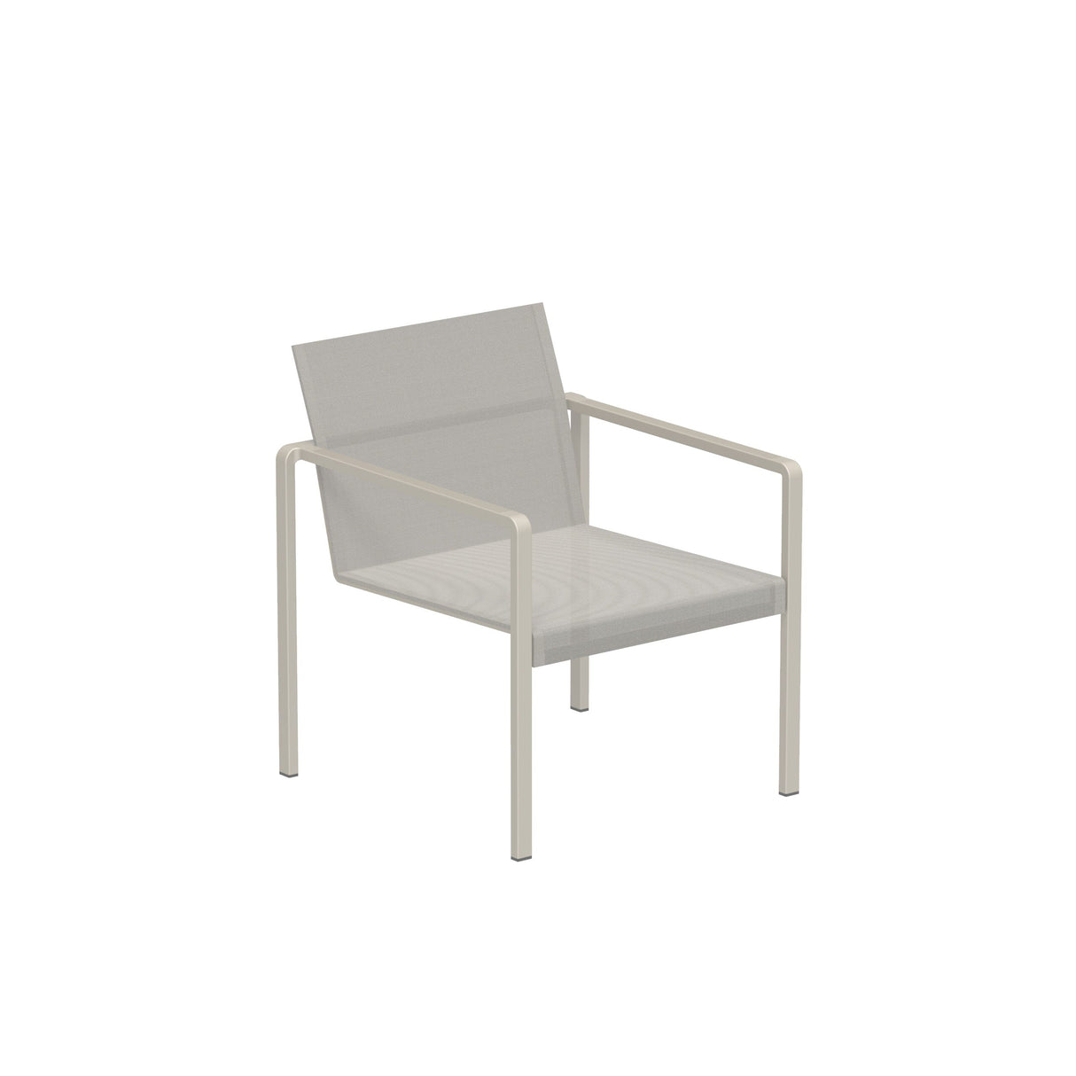 Royal Botania Alura ALR77T Fauteuil bas Lounge empilable Laqué Pebble PB - Toile Pearl Grey PG