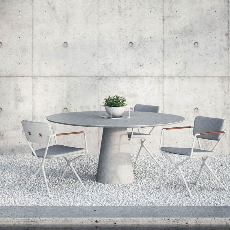 Royal Botania Conix Table ronde Ø160cm Dining Pied Béton