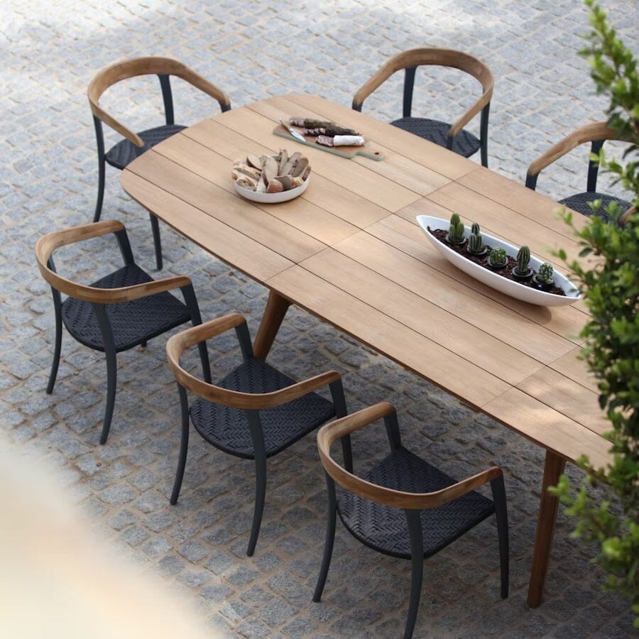 Royal Botania Jive JIV55W Fauteuil repas avec assise Alu et dossier Teck