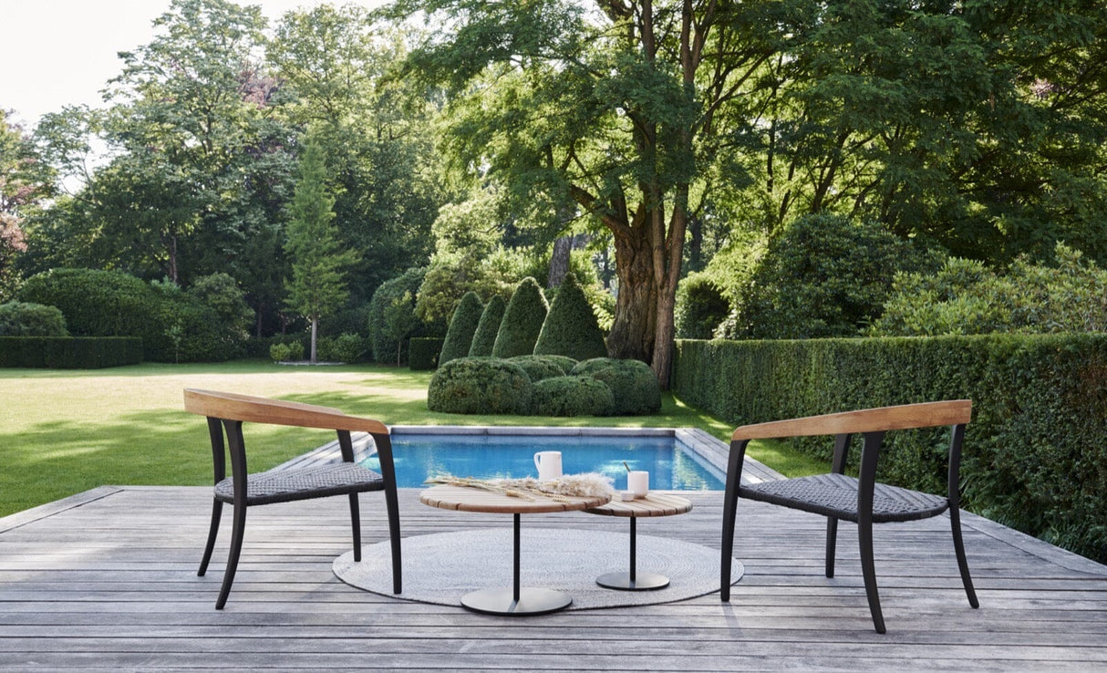 Royal Botania Jive JIV77WG Fauteuil bas avec assise Cordes et dossier Teck