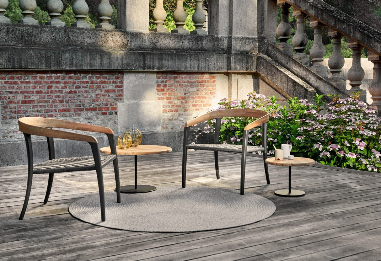 Royal Botania Jive JIV77WG Fauteuil bas avec assise Cordes et dossier Teck