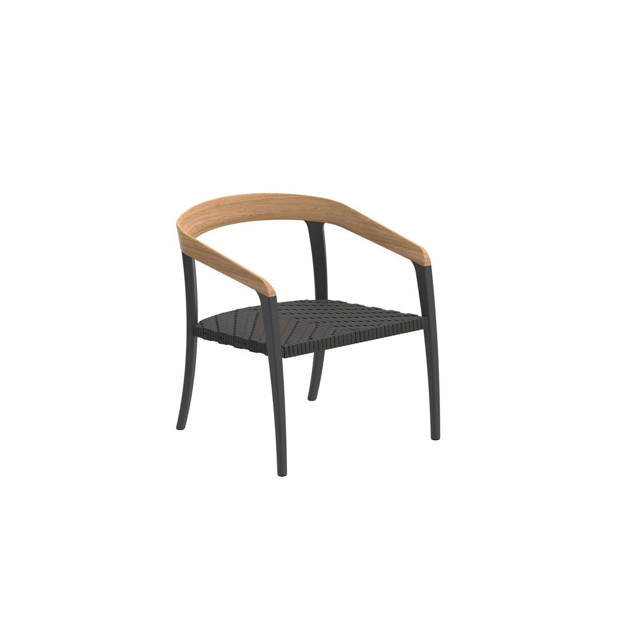 Royal Botania Jive JIV77WG Fauteuil bas avec assise Cordes et dossier Teck Anthracite A + Teak W