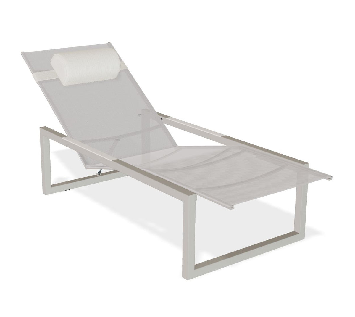 Royal Botania Ninix NNX195T Chaise longue Lounger Laqué Pebble PB - Toile Pearl Grey PG