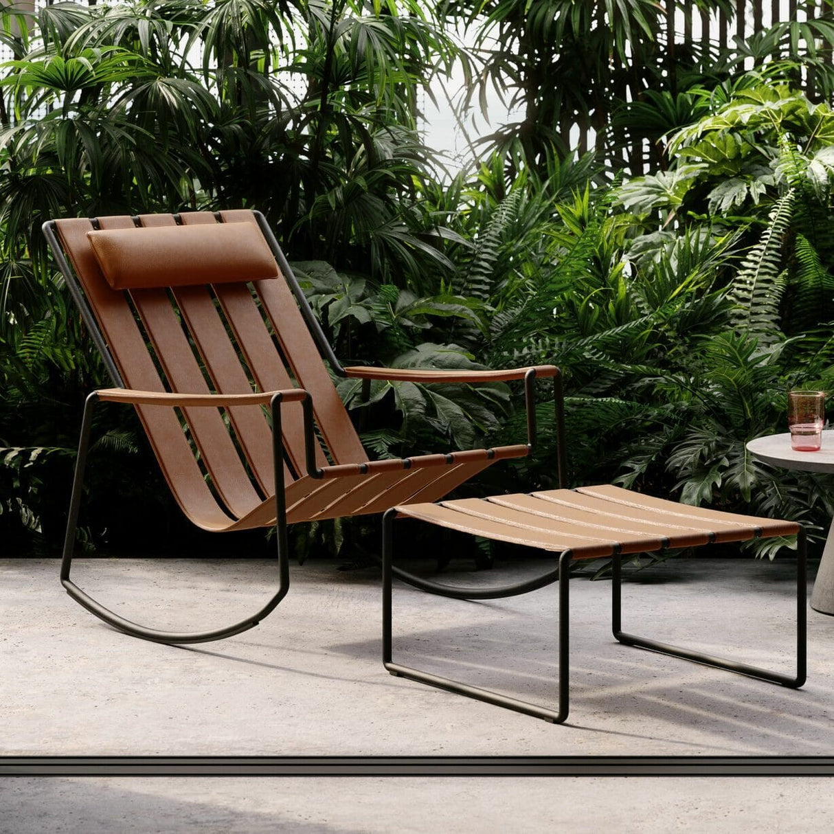 Royal Botania Strappy STP R Rocking chair, sangles et coussin en sus