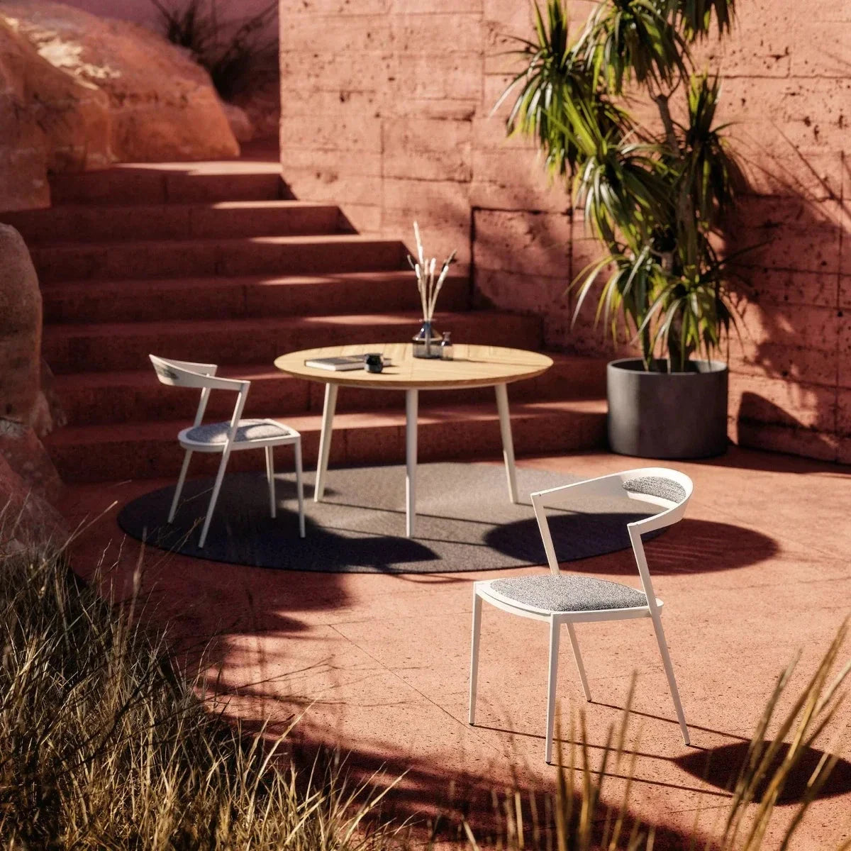 Royal Botania Styletto Fauteuil repas empilable, coussins en sus