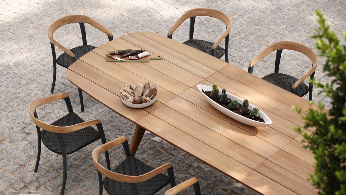 Royal Botania Zidiz Table repas extensible avec plateau en teck 220/320x120cm