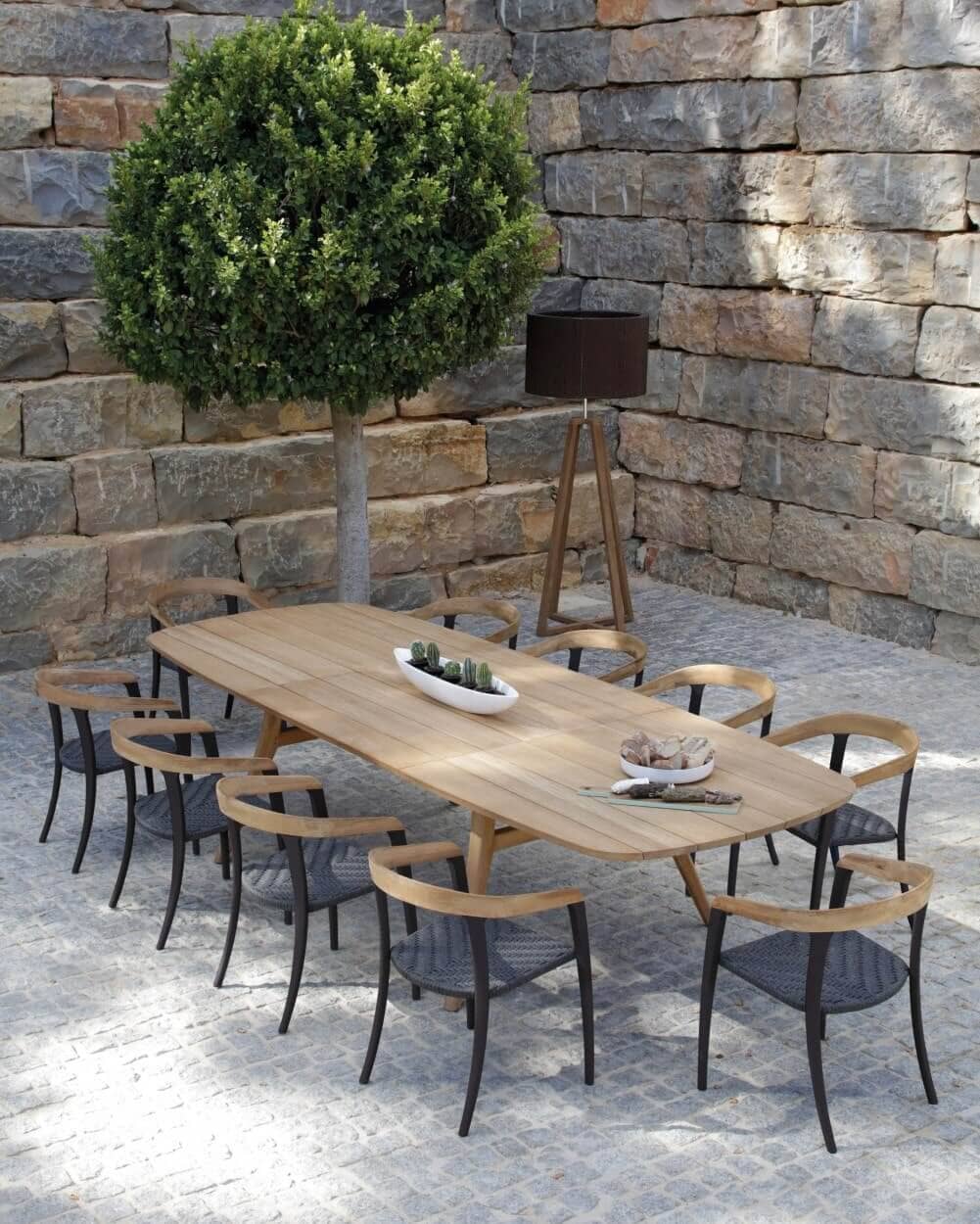 Royal Botania Zidiz Table repas extensible avec plateau en teck 220/320x120cm