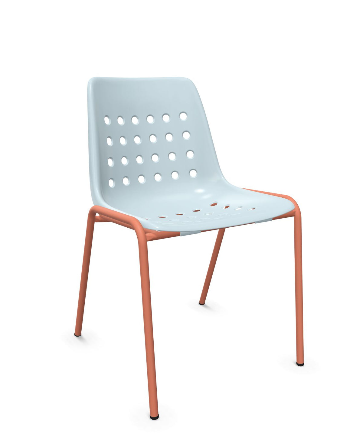 Schaffner Bermuda Chaise empilable Bleu Pastel 51 Terracotta 84