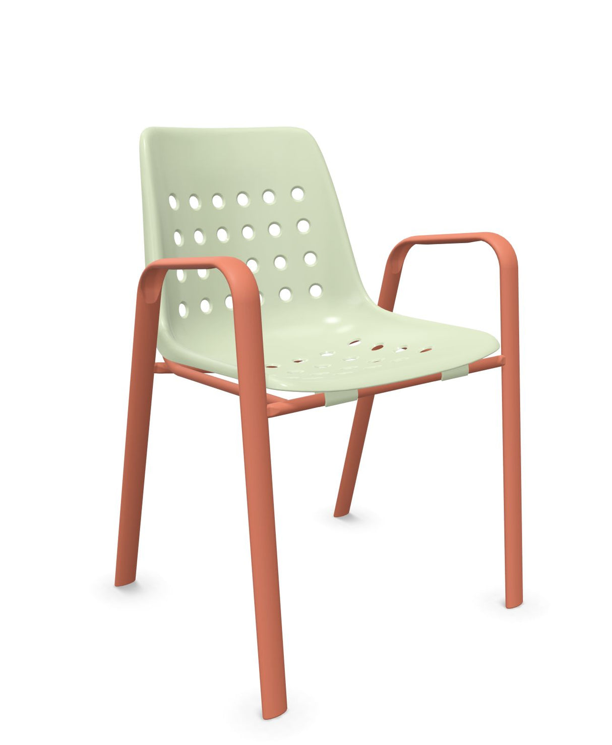 Schaffner Bermuda Fauteuil repas avec accoudoirs tubes ovales