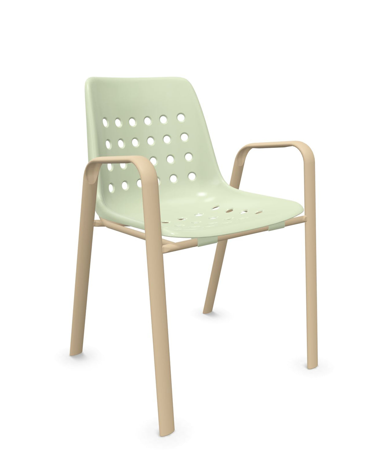 Schaffner Bermuda Fauteuil repas avec accoudoirs tubes ovales