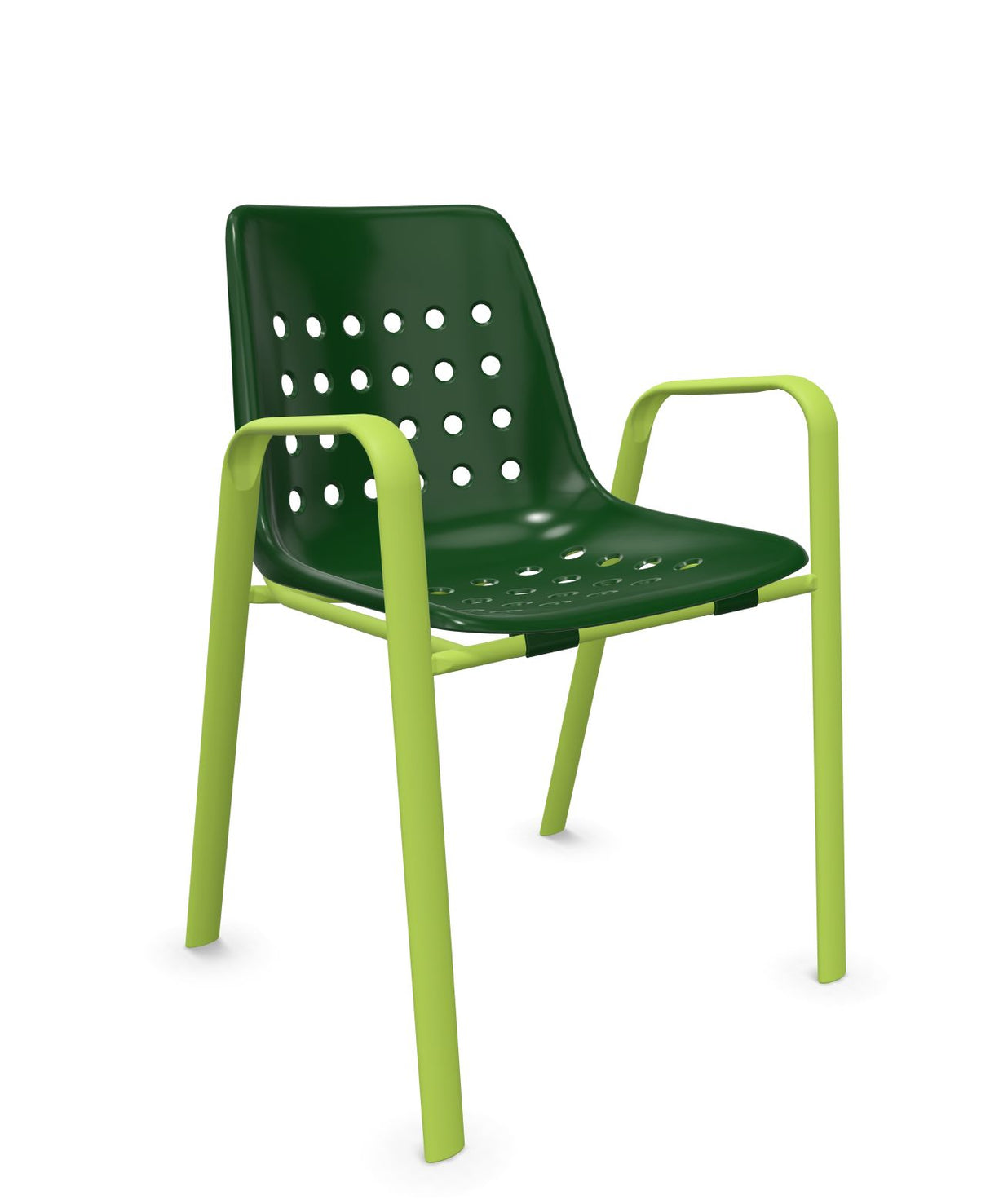 Schaffner Bermuda Fauteuil repas avec accoudoirs tubes ovales