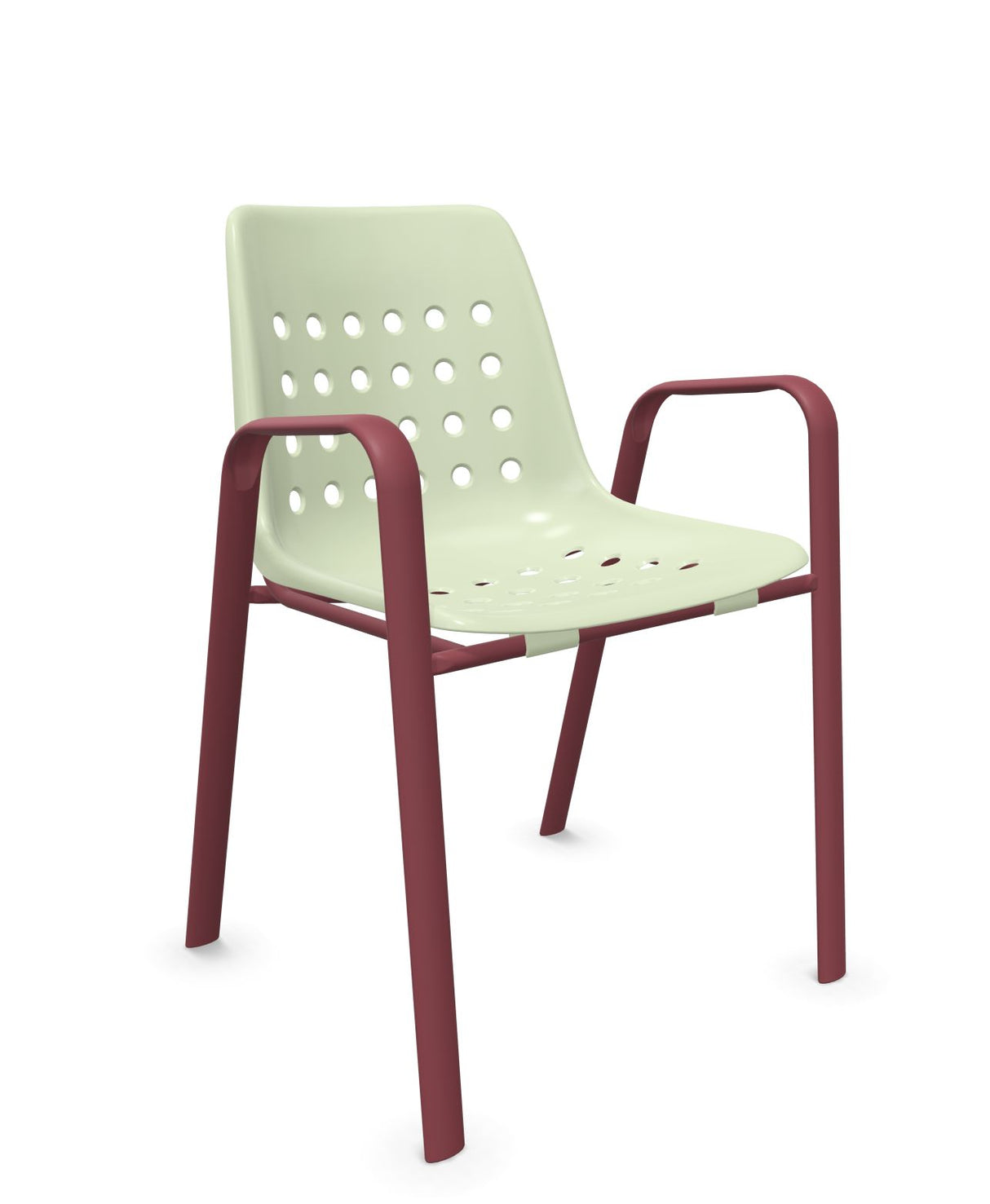 Schaffner Bermuda Fauteuil repas avec accoudoirs tubes ovales