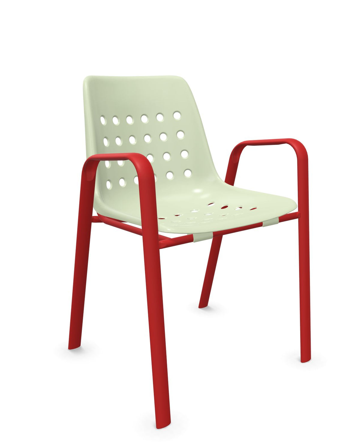 Schaffner Bermuda Fauteuil repas avec accoudoirs tubes ovales