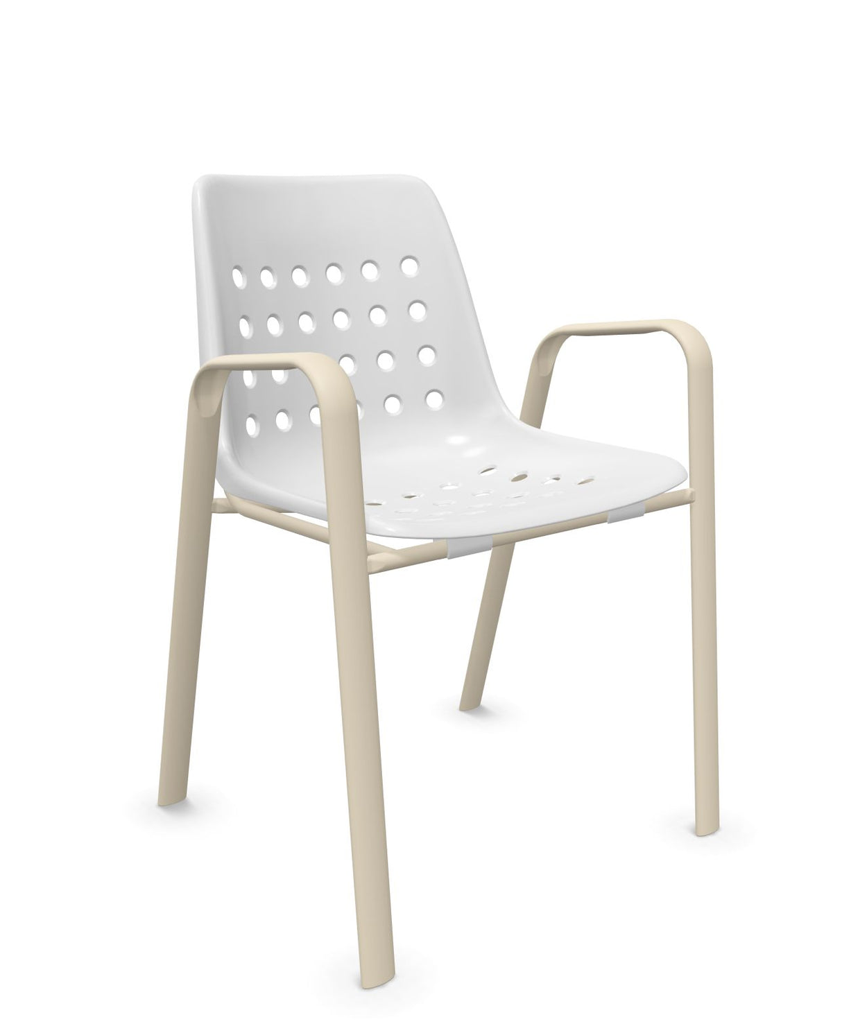Schaffner Bermuda Fauteuil repas avec accoudoirs tubes ovales